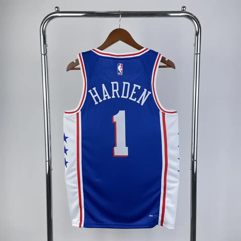 Foto 2 de Temporada 23 76ers cuello en V azul nº 1 James Harden