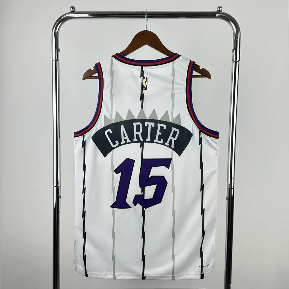 Foto 2 de Temporada 26 Raptors retro blanco número 15 Carter