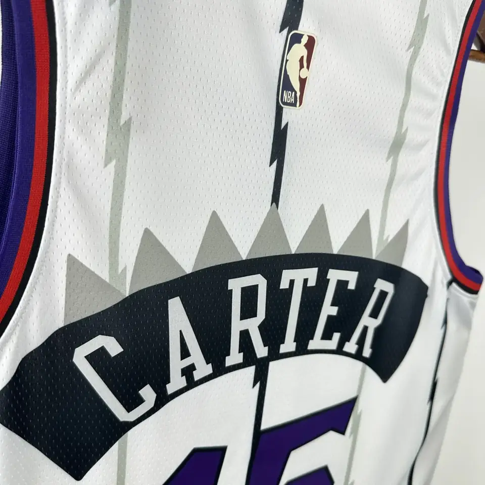 Foto 7 de Temporada 26 Raptors retro blanco número 15 Carter