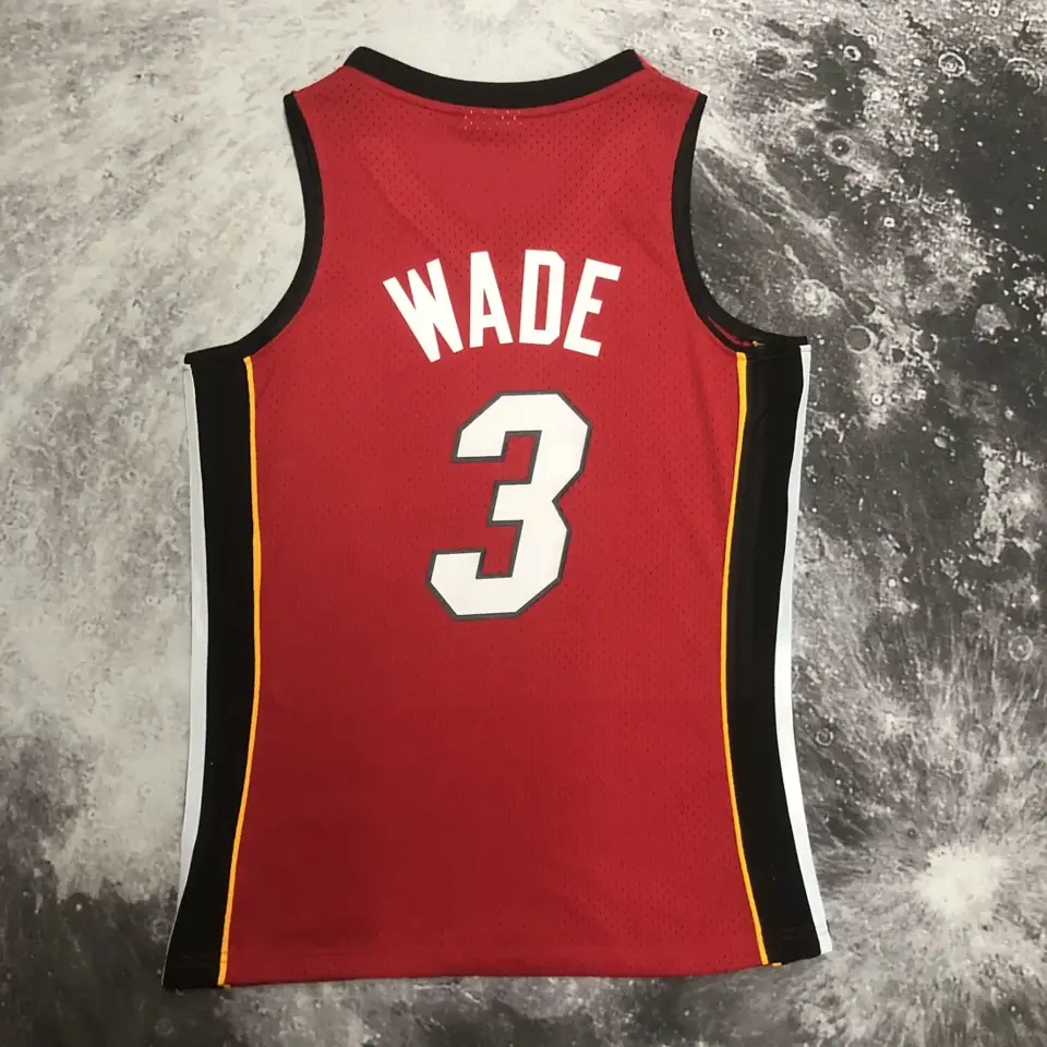 Foto 3 de Camiseta retro MN de termopresión: SW del Heat, temporada 05/06, roja, nº 3 Wade