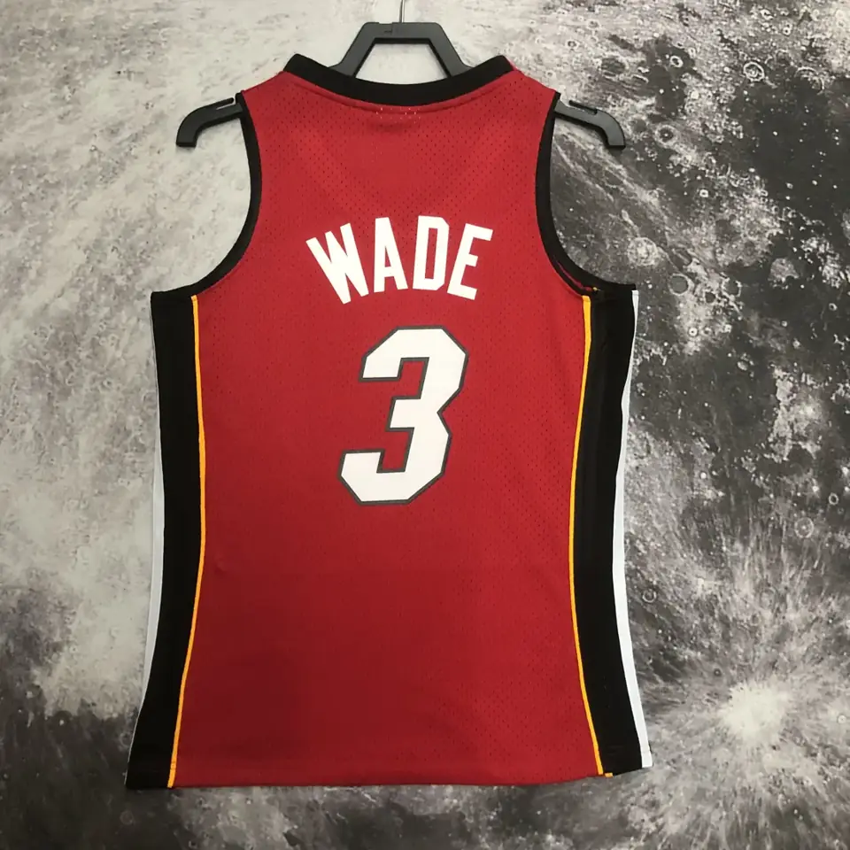 Foto 8 de Camiseta retro MN de termopresión: SW del Heat, temporada 05/06, roja, nº 3 Wade