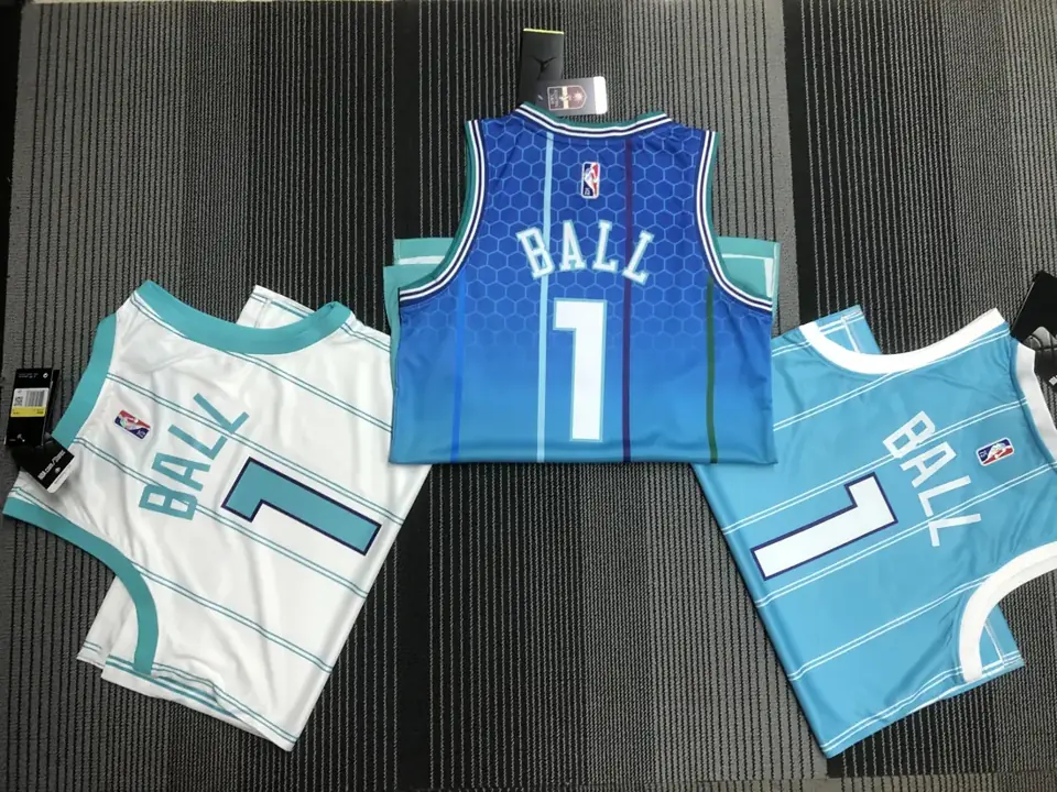 Foto 2 de 75 aniversario Charlotte Hornets azul #1 LaMelo Ball