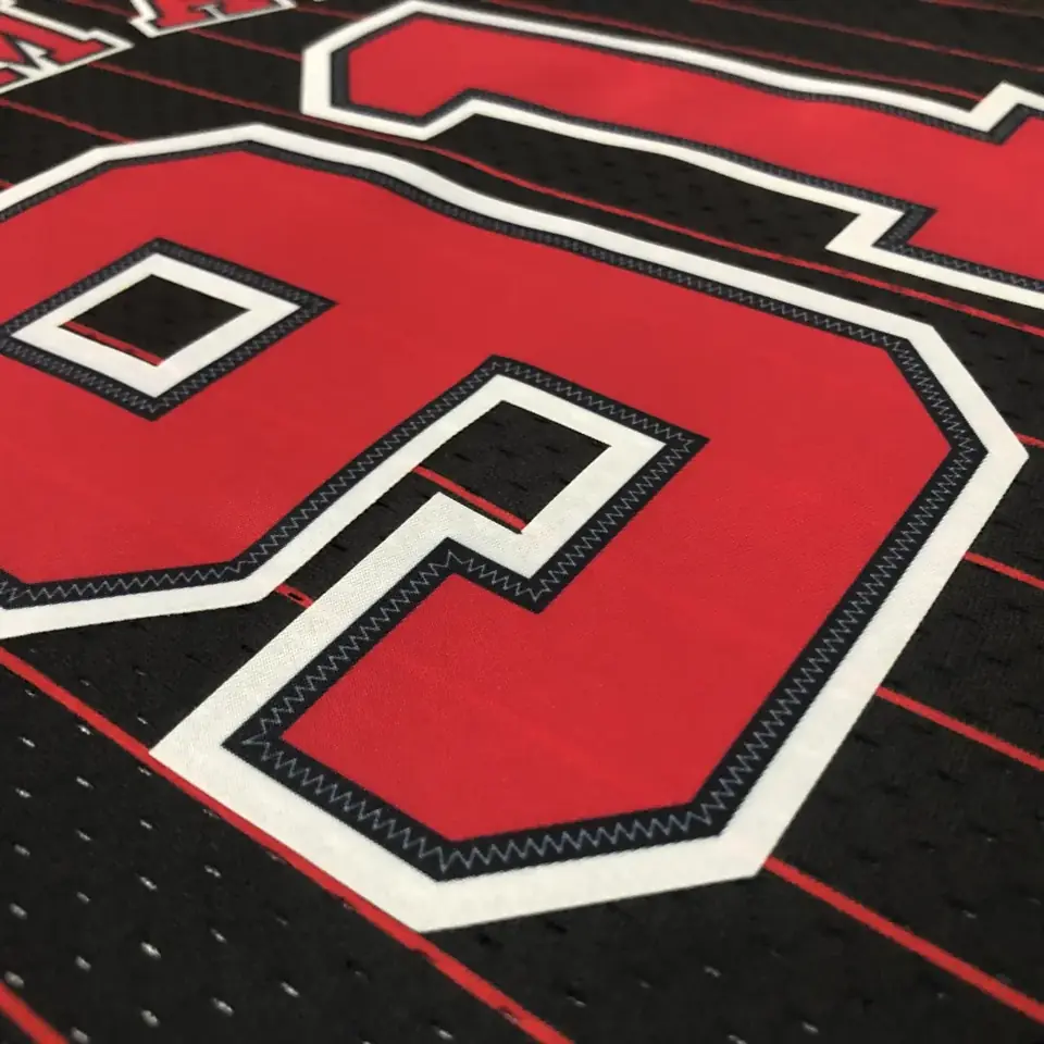 Foto 7 de MN camiseta retro termoimpresa: SW Chicago Bulls temporada 96 rayas negras nº91 Rodman