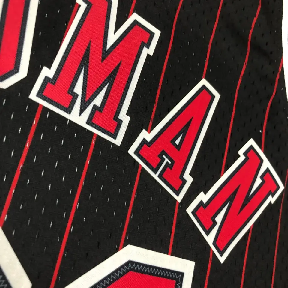 Foto 8 de MN camiseta retro termoimpresa: SW Chicago Bulls temporada 96 rayas negras nº91 Rodman