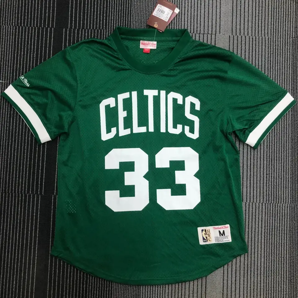 Foto 1 de Mitchellness Celtics de Boston verde número 33 Bird camiseta retro de malla de manga corta