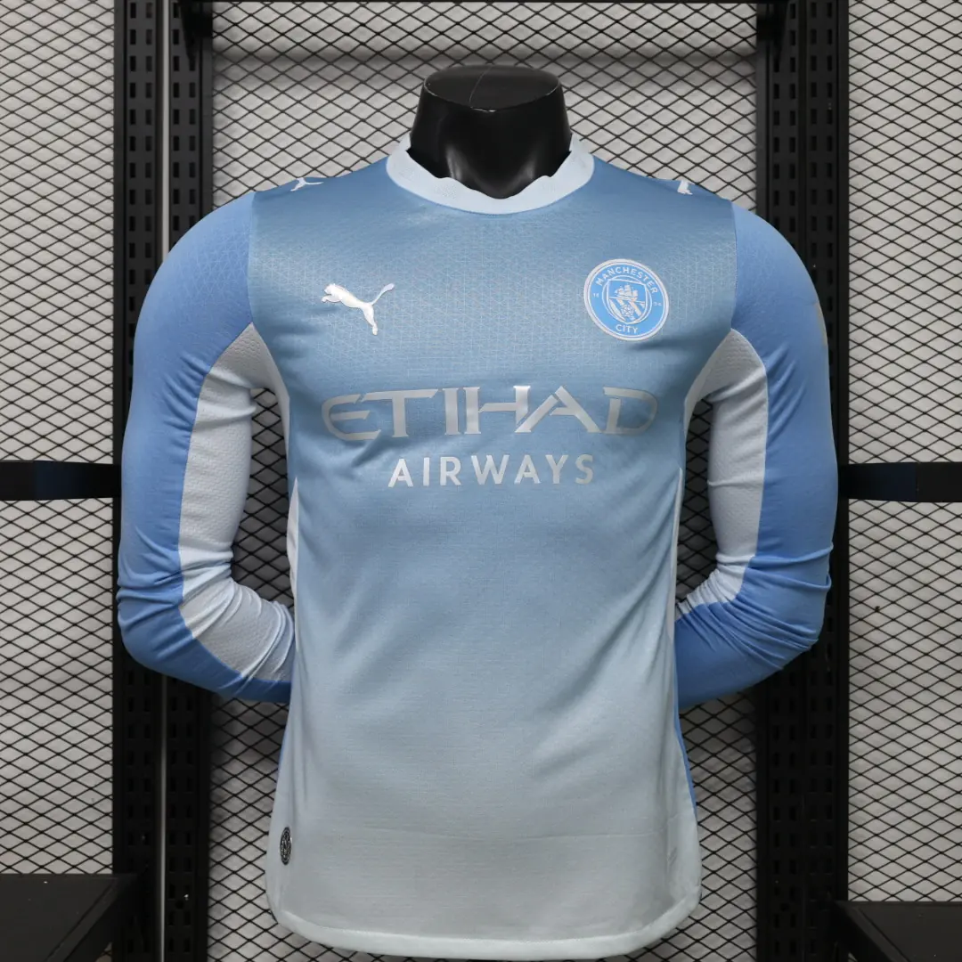 Foto 1 de Versión jugador 26/27 Manchester City local manga larga S-3XL
