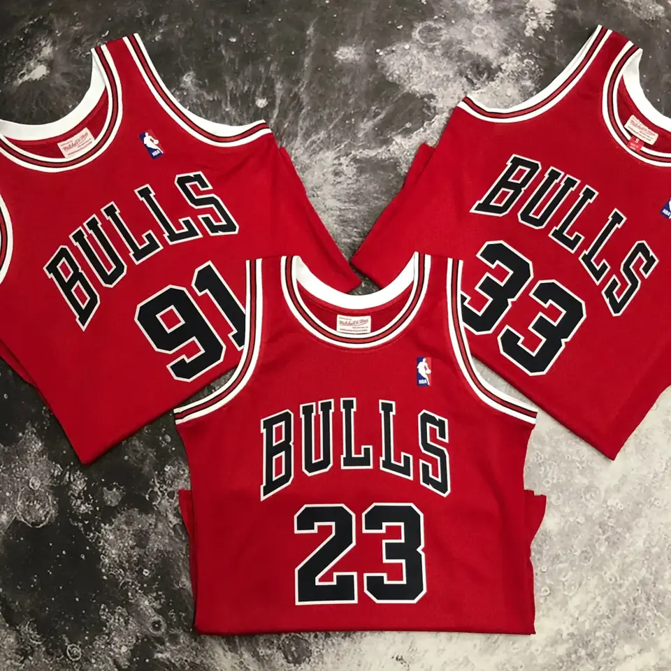 Foto 5 de MN camiseta retro termoimpresa: SW Chicago Bulls temporada 98 color rojo nº91 Rodman