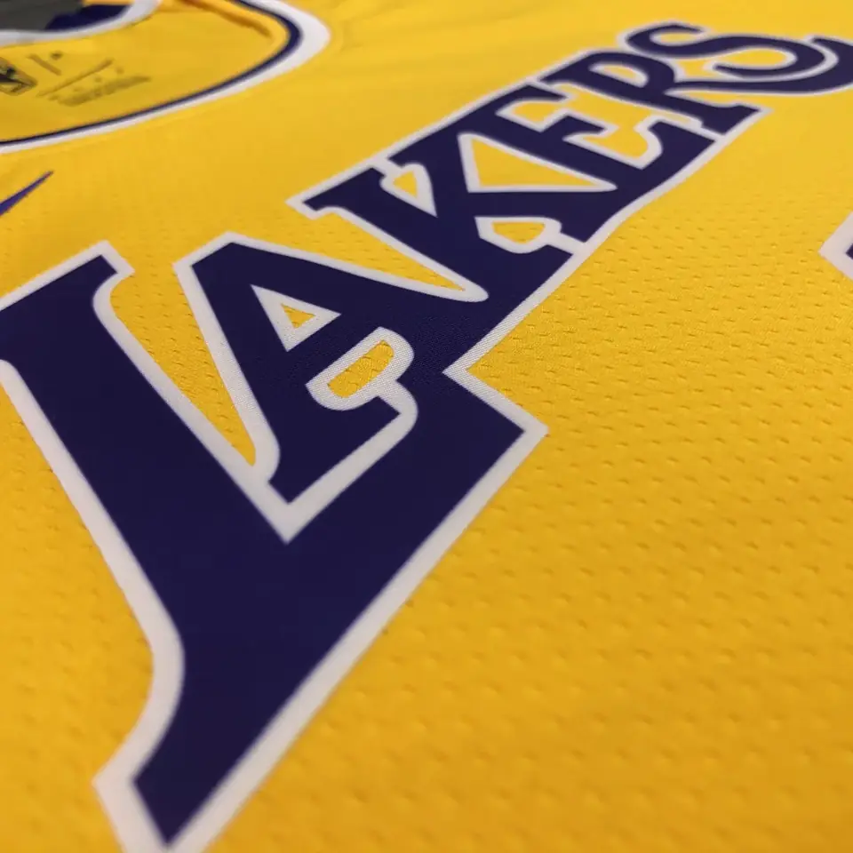 Foto 7 de Lakers de Los Ángeles amarillo cuello redondo n.º 6 LeBron James