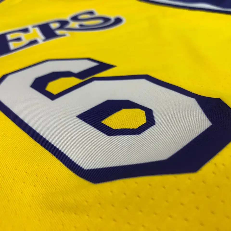 Foto 8 de Lakers de Los Ángeles amarillo cuello en V n.º 6 LeBron James